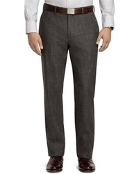 Brooks Brothers Milano Fit Plaid Plain Front Dress Trousers