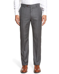 Monte Rosso Flat Front Plaid Wool Trousers