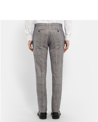 Etro Slim Fit Prince Of Wales Checked Silk Suit Trousers