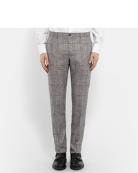 Etro Slim Fit Prince Of Wales Checked Silk Suit Trousers