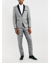 Topman Vito Grey Checked Trousrs