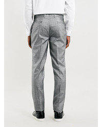 Topman Vito Grey Checked Trousrs