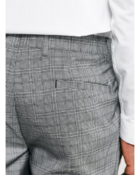 Topman Vito Grey Checked Trousrs