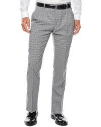 Asstd National Brand Wdny Gray Plaid Flat Front Suit Pants Slim Fit