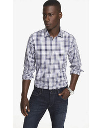 Express Non Iron Fitted Plaid Shirt