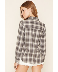 Forever 21 Snap Button Plaid Shirt