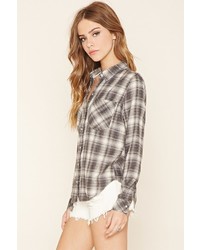 Forever 21 Snap Button Plaid Shirt