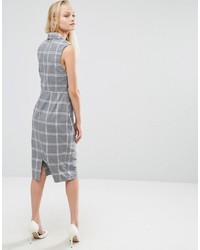 Asos Tux Dress In Grid Check