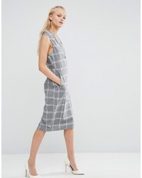 Asos Tux Dress In Grid Check