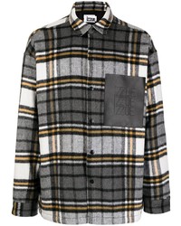 Izzue Checked Logo Patch Shirt