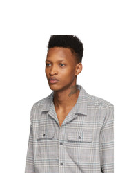 Noah NYC Grey Flannel Plaid Shirt
