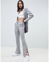 NA-KD Co Ord Tailord Check Trousers In Grey