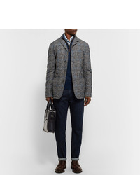 Isaia Slim Fit Water Resistant Prince Of Wales Checked Shell Jacket