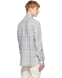 Burberry Grey Linen Long Sleeve Shirt