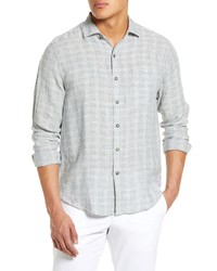 Tommy Bahama Ventana Plaid Linen Button Up Shirt In Carbon Grey At Nordstrom