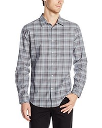 Calvin Klein Long Sleeve Yarn Dye Speck Jaspe Plaid Woven Shirt