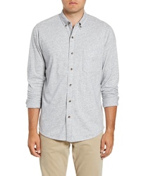 Faherty Plaid Luxe Regular Fit Heathered Knit Shirt
