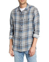 Jeremiah Stag Reversible Plaid Stripe Cotton Blend Shirt