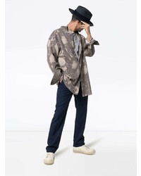 Bed J.W. Ford Stain Detail Retro Check Oversized Shirt