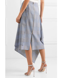 Roland Mouret Asymmetric Checked Wool And Skirt