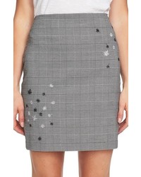 CeCe Glen Plaid Embroidered Miniskirt