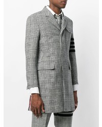 Thom Browne 4 Bar Prince Of Wales Check Wool High Armhole Chesterfield Overcoat