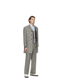 Thom Browne Black And White Prince Of Wales Funmix Hunting Coat