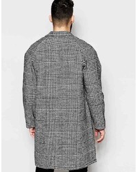 Asos Brand Drop Shoulder Check Overcoat