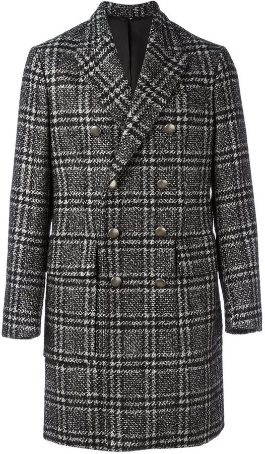 Hevo wool double breasted coat - Black