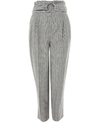 Topshop Check Paperbag Waist Trousers