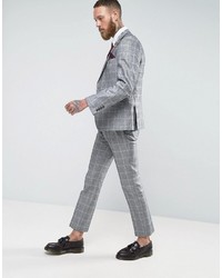 French Connection Slim Fit Linen Check Pants