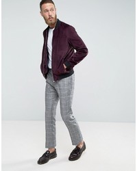 French Connection Slim Fit Linen Check Pants