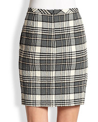 See by Chloe Pleat Front Plaid Pencil Skirt