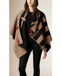 Burberry Check Wool And Cashmere Blanket Poncho