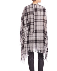 Eileen Fisher Plus Size Wool Cashmere Plaid Poncho