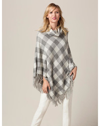 The Limited Plaid Cowl Neck Poncho