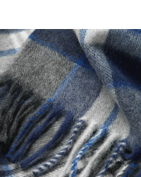 Begg Co Trevanny Checked Wool And Cashmere Blend Scarf