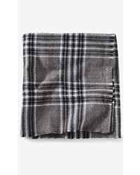 Express Black And Gray Plaid Scarf
