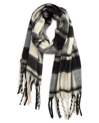 Nordstrom Brushed Plaid Scarf In Black Combo At