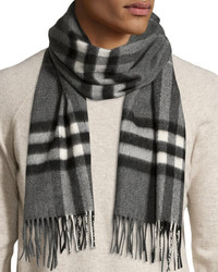 Burberry Cashmere Giant Icon Scarf Gray