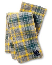Faribault For Targettm Plaid Wool Extra Long Scarf Heather Grey And Yellow