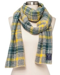 Faribault For Targettm Plaid Wool Extra Long Scarf Heather Grey And Yellow