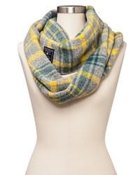 Faribault For Targettm Plaid Wool Infinity Scarf Heather Grey And Yellow