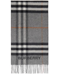Burberry Gray Contrast Check Scarf