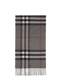Burberry Grey And Tan Cashmere Giant Check Scarf