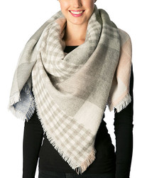 Pure Style Girlfriends Light Green Gray Plaid Scarf