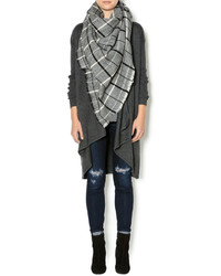 Lola Accessory Boutique Gray Plaid Blanket Scarf