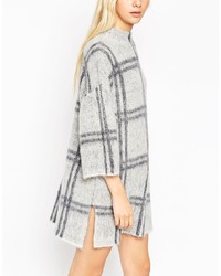 Asos Collection Knit Dress In Brushed Check