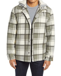 BLANKNYC Rocket Man Plaid Hooded Shirt Jacket