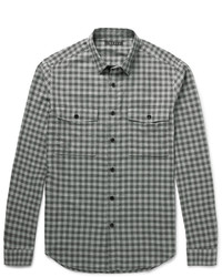 Theory Bariet Slim Fit Checked Cotton Shirt
